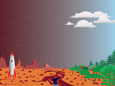 Mars Landscape Vector Image